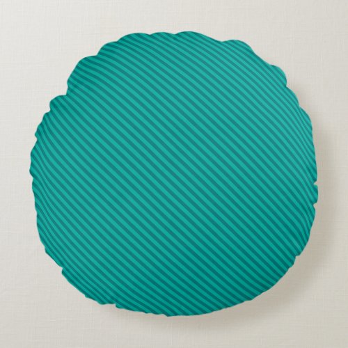 Customizable Template Teal Blue Green Stripes Round Pillow