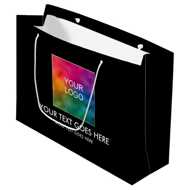 Customizable Template Text Business Logo Here Large Gift Bag (Front Angled)
