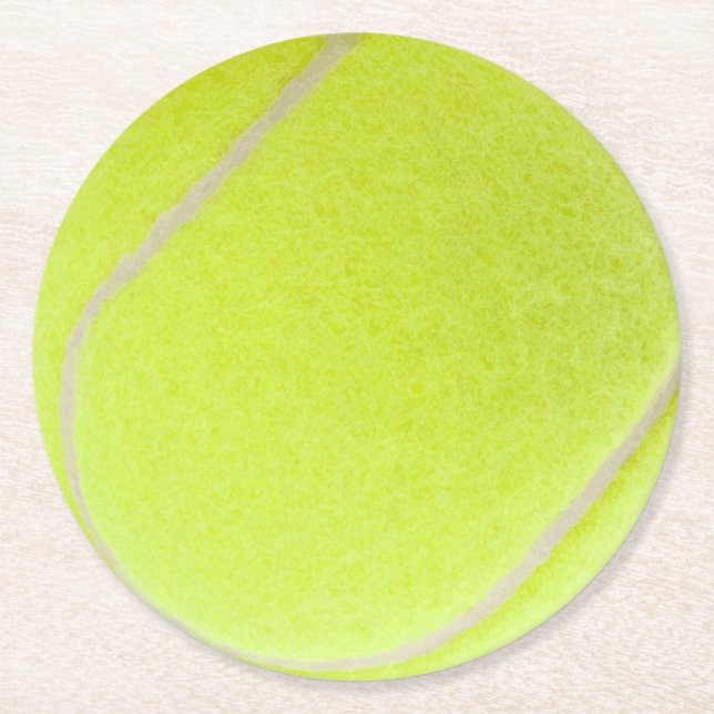 Customizable Tennis Ball Round Paper Coaster (Front)