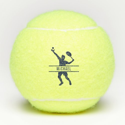 Customizable Tennis Player Themed Custom Name Tennis Balls
