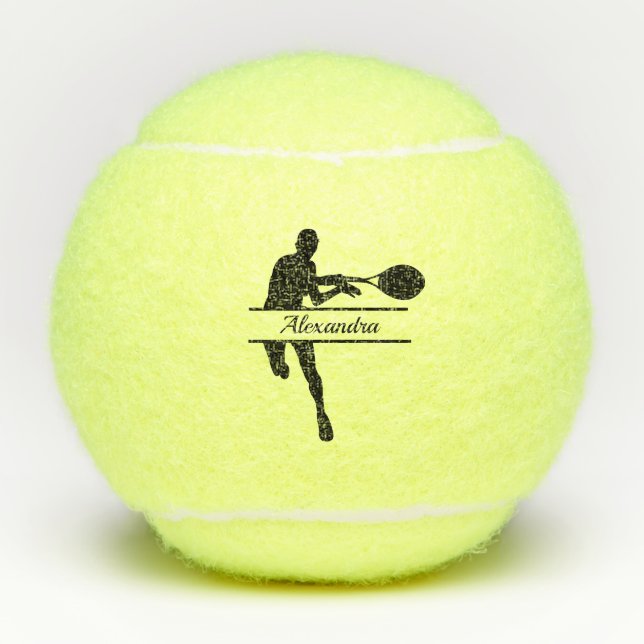Customizable Tennis Player Themed Personalzed Name Balls (Front)