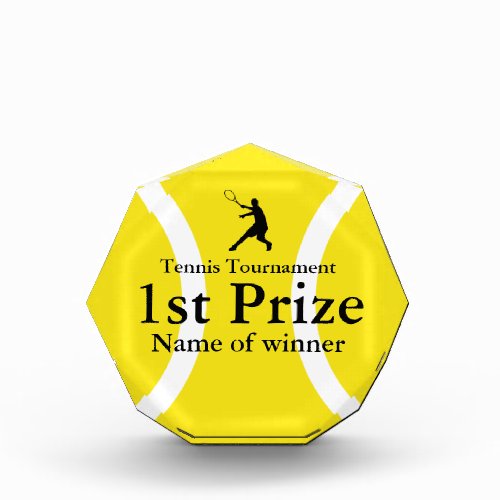 Customizable tennis trophy award