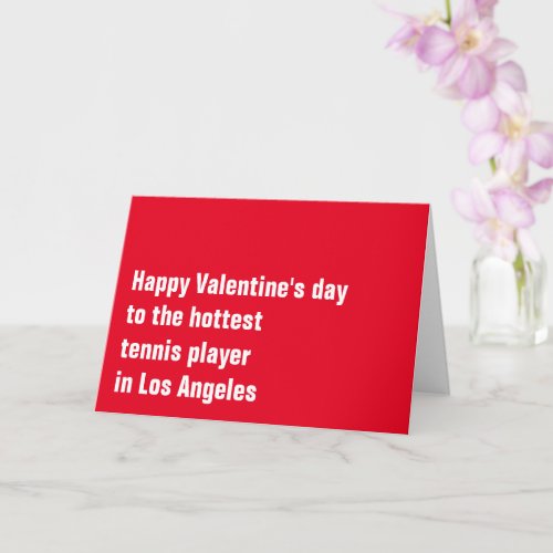 Customizable Tennis  Valentines Card