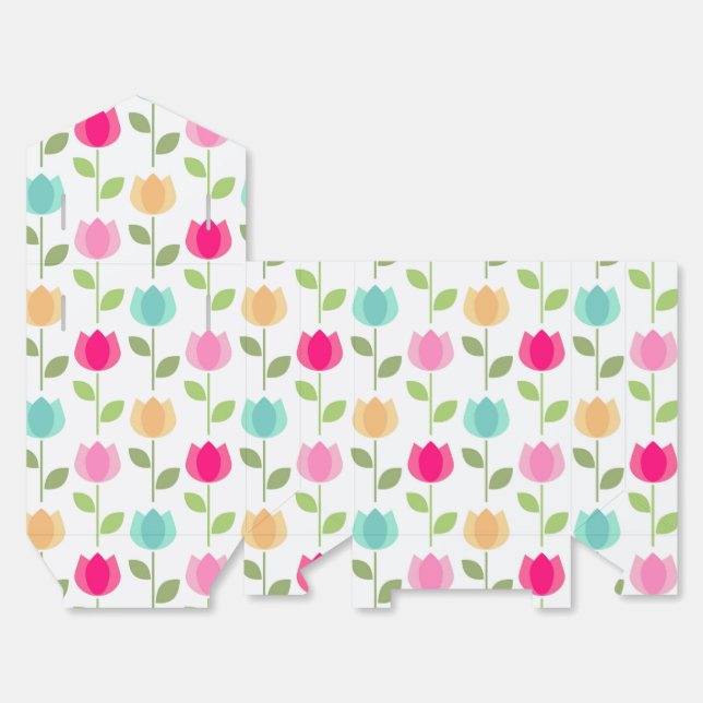 Customizable Tent Favor Boxes With Ribbon Choice  (Unfolded)