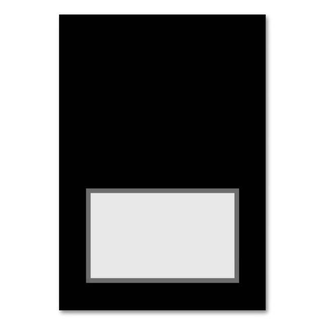 Customizable Tented Place Cards (Black) (Front)