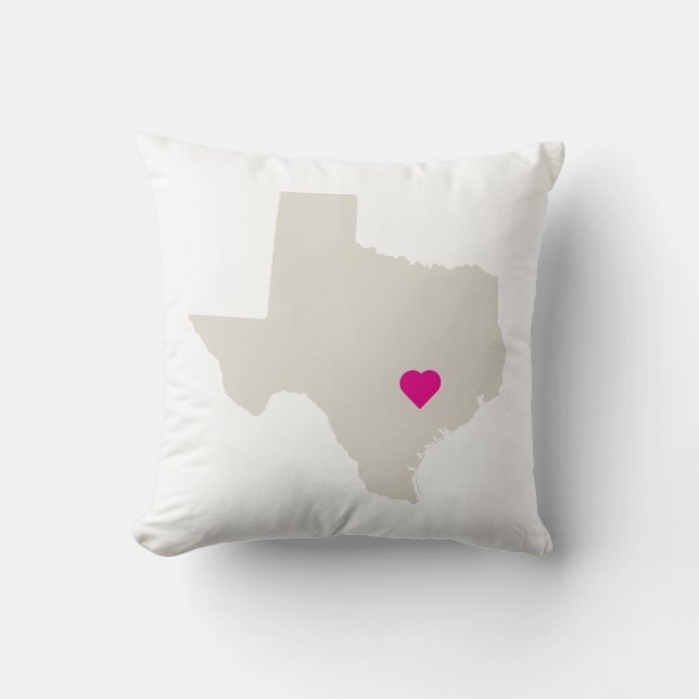 Customizable Texas State Love Reversible Pillow (Front)