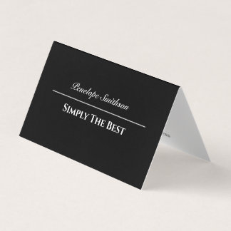 Customizable Text and Colors Basic Black and White Business Card