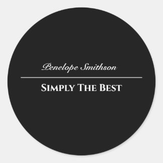 Customizable Text and Colors Basic Black and White Classic Round Sticker