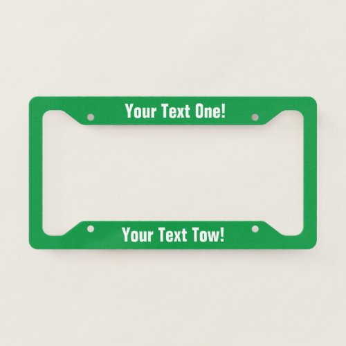 Customizable text black license plate frame