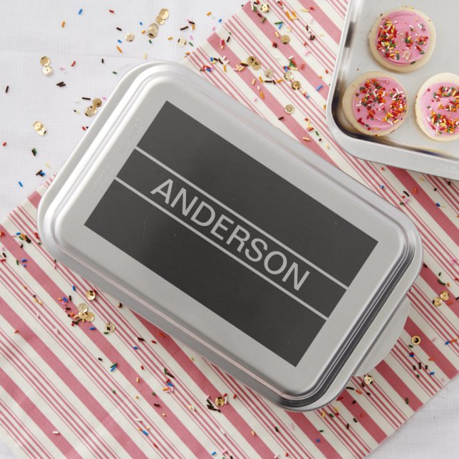 Customizable Text | Bold Modern Black Cake Pan (In Situ)