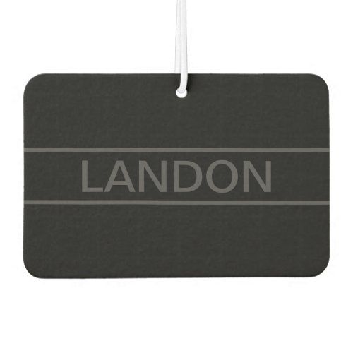 Customizable Text  Bold Modern Black  Dark Grey Air Freshener