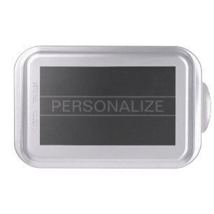 Customizable Text Bold Modern Black & Dark Grey Cake Pan