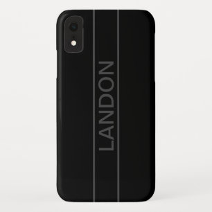 Customizable Text   Bold Modern Black & Dark Grey iPhone XR Case