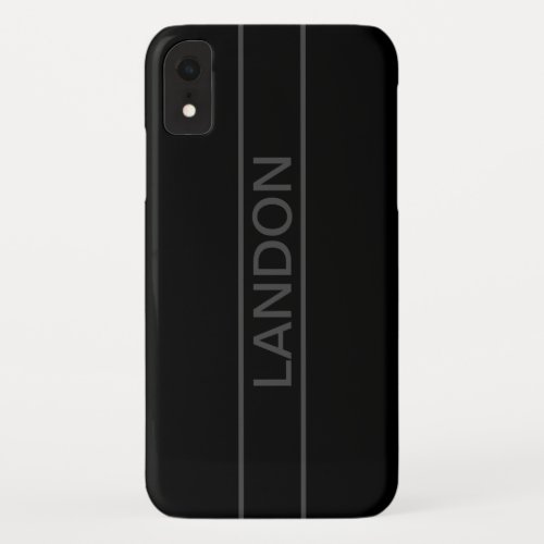 Customizable Text  Bold Modern Black  Dark Grey iPhone XR Case