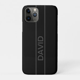 Customizable Text   Bold Modern Black & Dark Grey iPhone 11 Pro Case