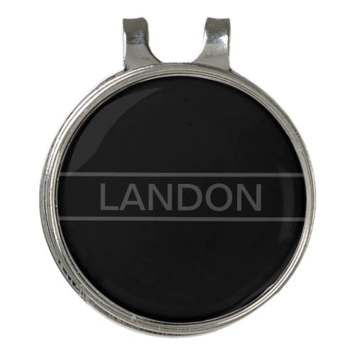 Customizable Text  Bold Modern Black  Dark Grey Golf Hat Clip