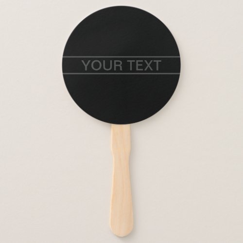 Customizable Text  Bold Modern Black  Dark Grey Hand Fan