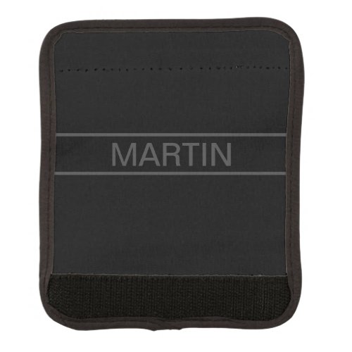 Customizable Text  Bold Modern Black  Dark Grey Luggage Handle Wrap