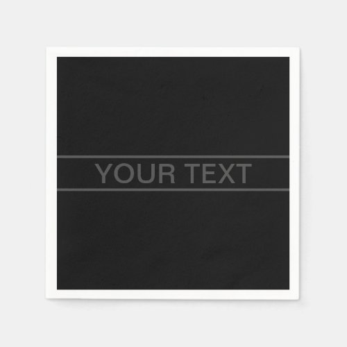 Customizable Text  Bold Modern Black  Dark Grey Napkins