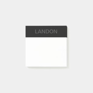 Customizable Text Bold Modern Black & Dark Grey Post-it Notes