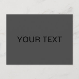 Customizable Text Bold Modern Black & Dark Grey Postcard
