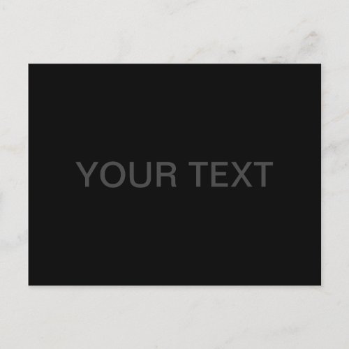 Customizable Text  Bold Modern Black  Dark Grey Postcard
