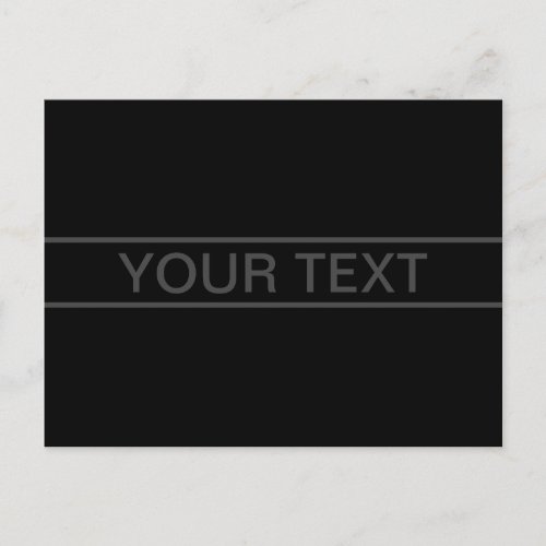 Customizable Text  Bold Modern Black  Dark Grey Postcard