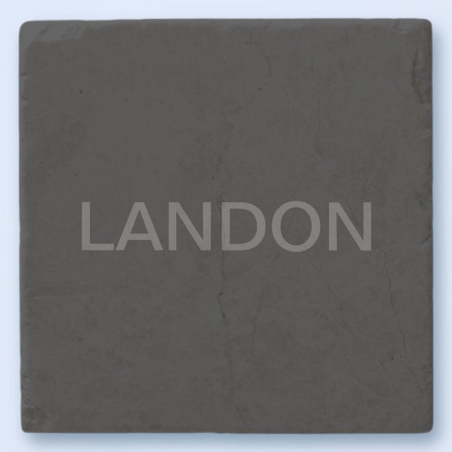 Customizable Text | Bold Modern Black & Dark Grey Stone Coaster (Creator Uploaded)