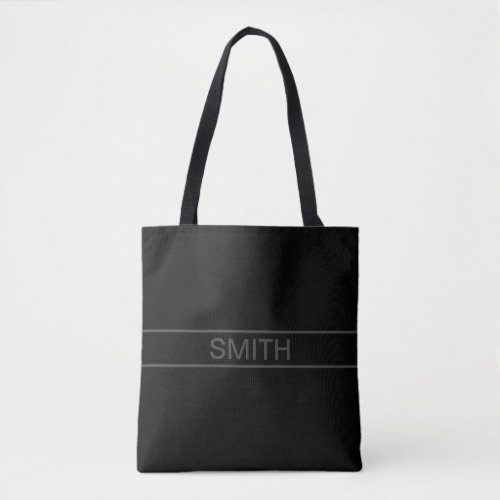 Customizable Text  Bold Modern Black  Dark Grey Tote Bag