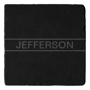 Customizable Text Bold Modern Black & Dark Grey Trivet