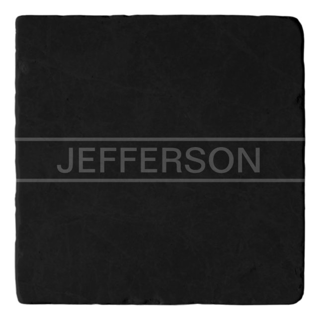 Customizable Text | Bold Modern Black & Dark Grey Trivet (Front)