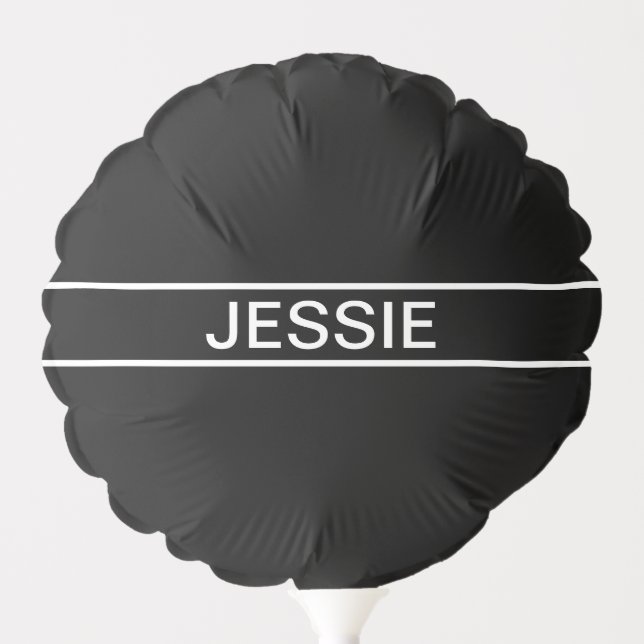 Customizable Text | Bold Modern Black & White Balloon (Front)