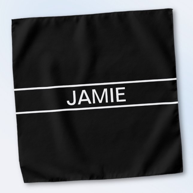 Customizable Text | Bold Modern Black & White Bandana (Creator Uploaded)