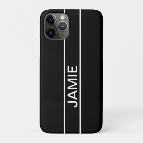 Customizable Text  Bold Modern Black  White iPhone 11 Pro Case