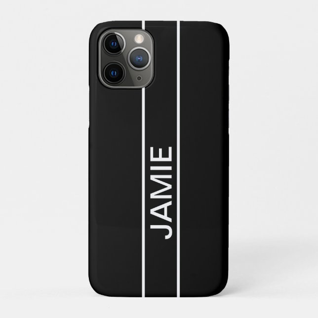 Customizable Text | Bold Modern Black & White Case-Mate iPhone Case (Back)