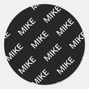 Customizable Text Bold Modern Black & White Classic Round Sticker