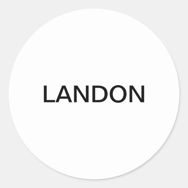 Customizable Text | Bold Modern Black & White Classic Round Sticker (Front)