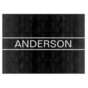 Customizable Text Bold Modern Black & White Cutting Board