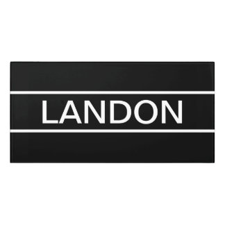 Customizable Text | Bold Modern Black & White Door Sign