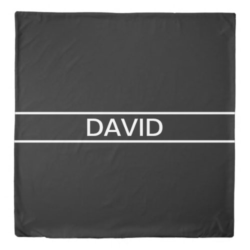 Customizable Text  Bold Modern Black  White Duvet Cover