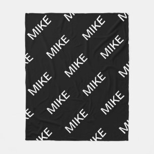 Customizable Text Bold Modern Black & White Fleece Blanket