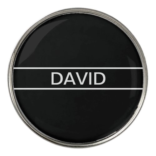 Customizable Text  Bold Modern Black  White Golf Ball Marker