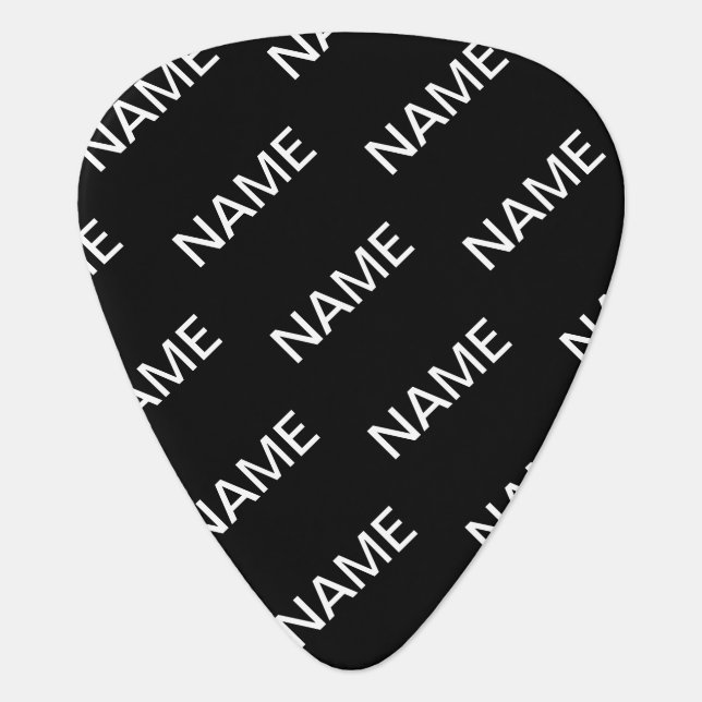 Customizable Text | Bold Modern Black & White Guitar Pick (Front)