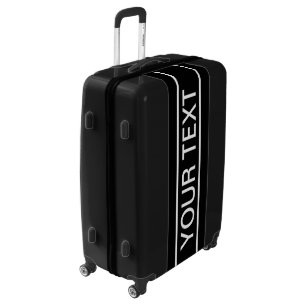 Customizable Text   Bold Modern Black & White Luggage