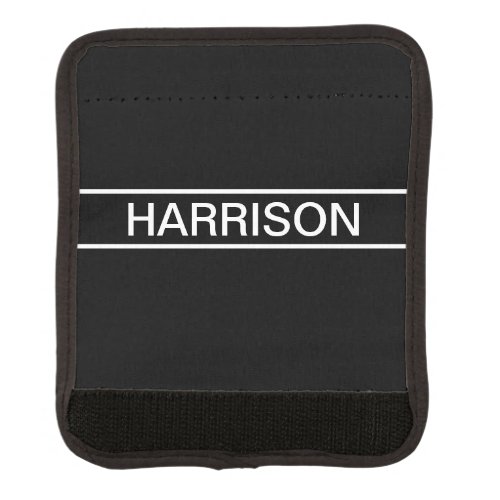 Customizable Text  Bold Modern Black  White Luggage Handle Wrap