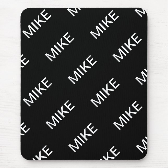 Customizable Text | Bold Modern Black & White Mouse Pad (Front)