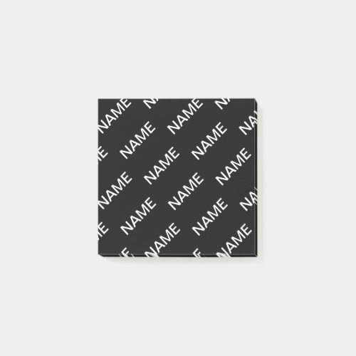 Customizable Text  Bold Modern Black  White Post_it Notes
