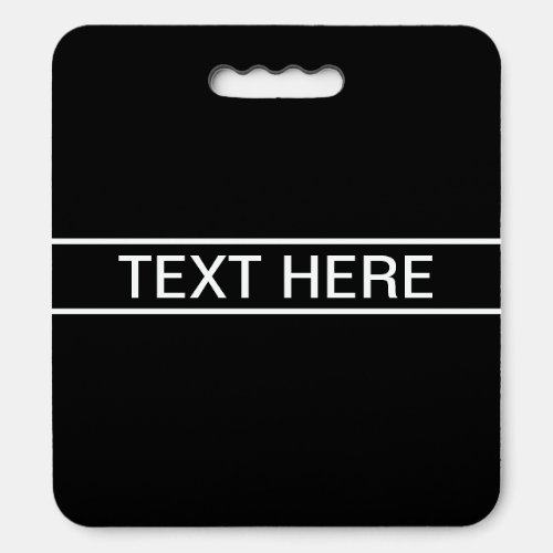 Customizable Text  Bold Modern Black  White Seat Cushion