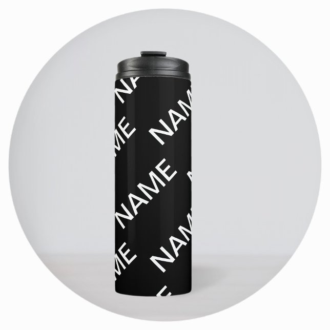 Customizable Text | Bold Modern Black & White Thermal Tumbler (Creator Uploaded)