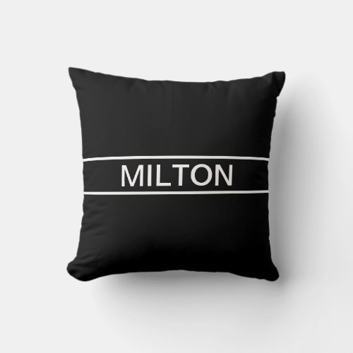 Customizable Text  Bold Modern Black  White Throw Pillow